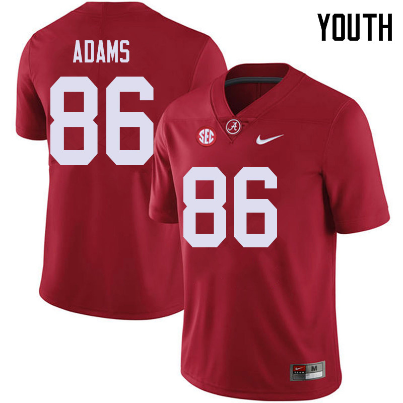 Youth #86 Connor Adams Alabama Crimson Tide College Football Jerseys Sale-Red